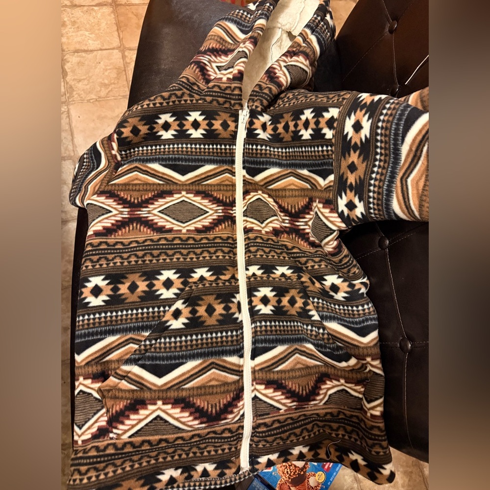 Aztec Patterned Hoodie - image 1